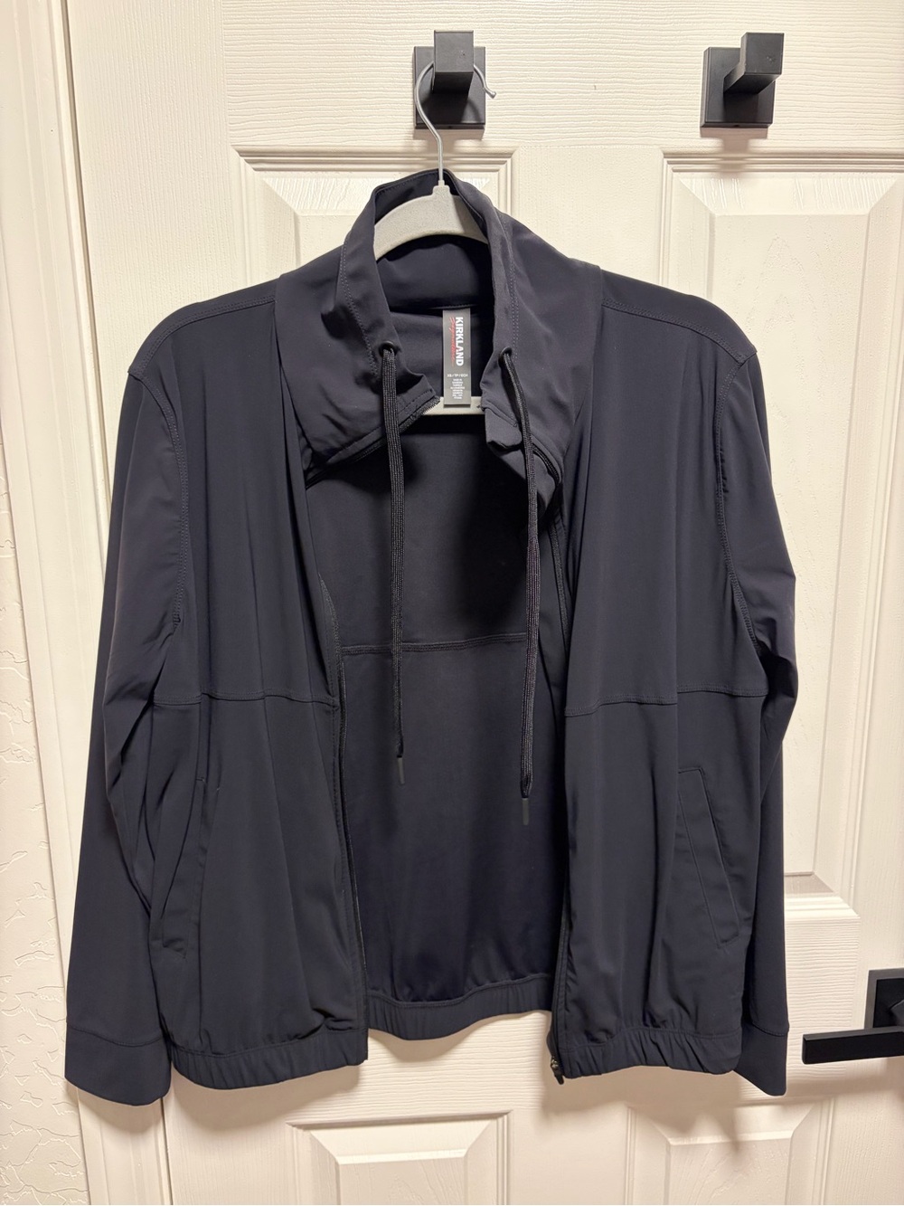 Ladies Kirkland Athletic Black Jacket with Drawstring Collar